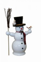 Räuchermännchen Schneemann 42cm | Handbemalt | Erzgebirge Holzfigur