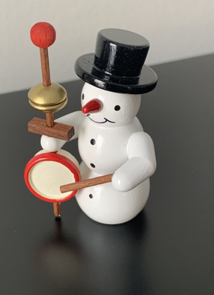 Snowman devil's fiddle decorative figure made of wood 5.5cm