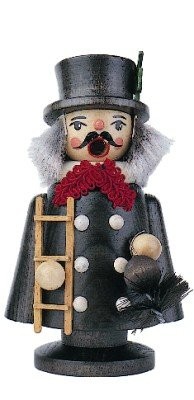 Smoking man chimney sweep stained 13cm