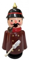 Preussischer Feuerwehrmann Räuchermännchen Original aus dem Erzgebirge. 15 cm
